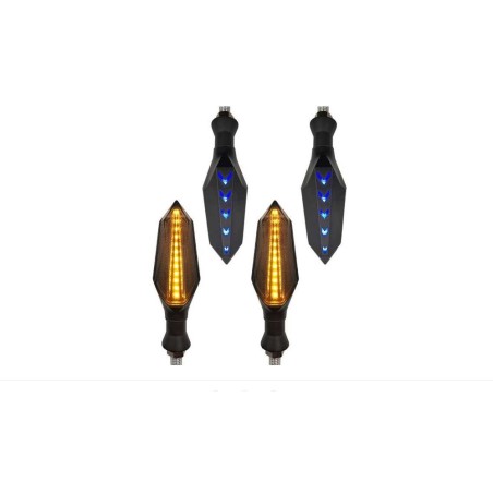 Semnale Led Motocicleta Atv Scuter Secventiale Galben si Albastru